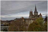 Cathédrale de Lausanne - Vue depuis le sud-est - 11.11.06 (istDS, FA 28-70/4)